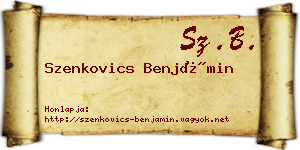 Szenkovics Benjámin névjegykártya