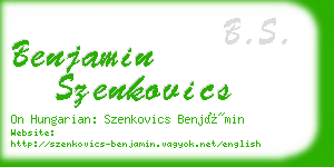 benjamin szenkovics business card